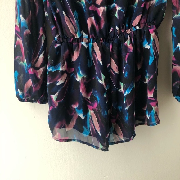 Lucca Couture Navy Abstract Print Shorts Romper - Picture 9 of 9